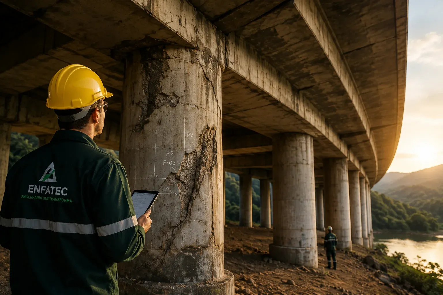 Execução de obra de contenção em encosta
